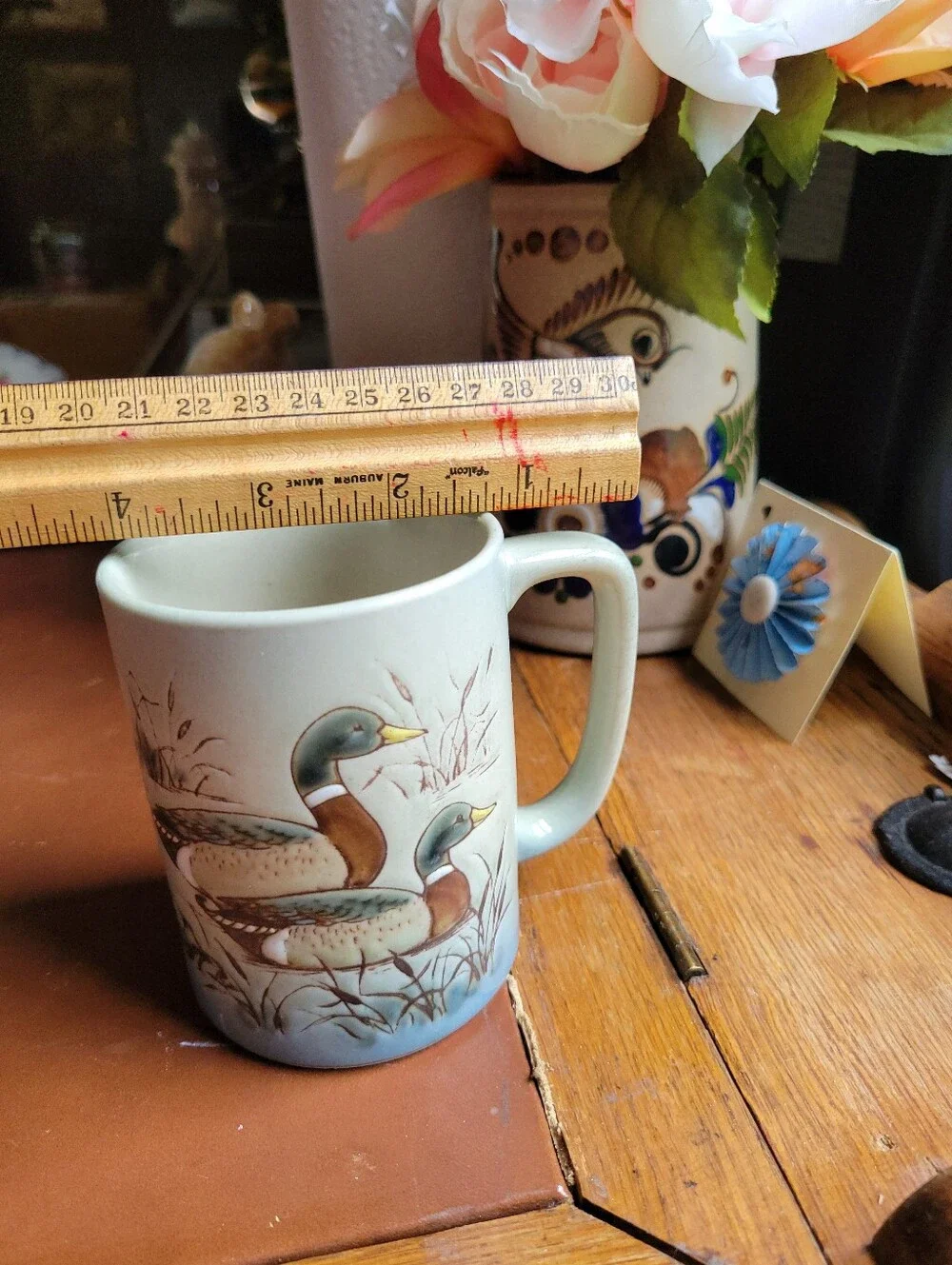 vintage Otagiri stoneware mug mallard duck pair, 4